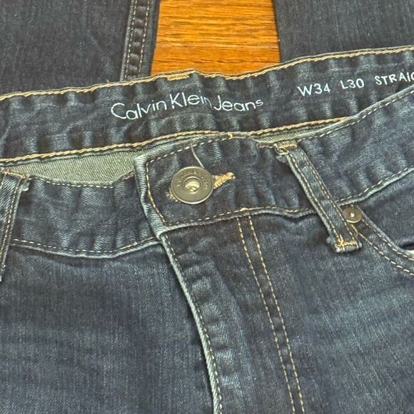 Men's Calvin Klein straight size 34x30 Blue Jeans - Picture 2 of 8